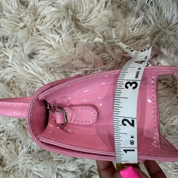 Pink Bow Barbiecore Accent Mini Handbag hot pink rhinestone bow crossbody - Picture 5 of 8